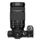 A black FUJIFILM XF 70-300mm F4-5.6 R LM OIS WR lens with focal length markings.