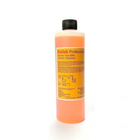 A bottle of Kodak Indicator Stop Bath for black and white film and paper processing.