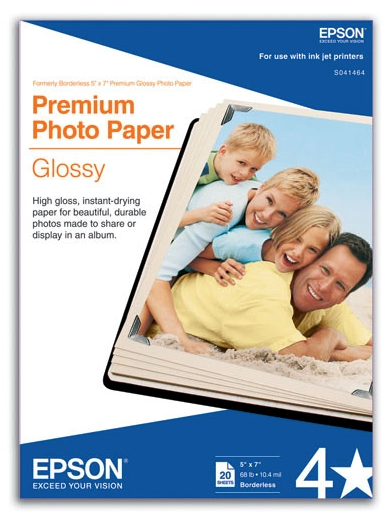 Epson Premium Photo Paper Glossy (Various Sizes) for Ink Jet