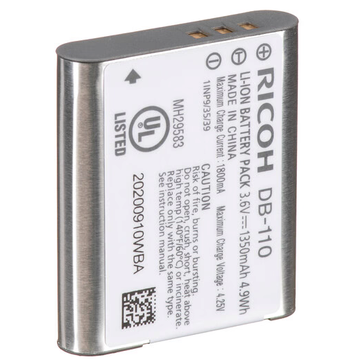 Ricoh DB-110 Rechargeable Lithium-Ion Battery (3.6V, 1350mAh)